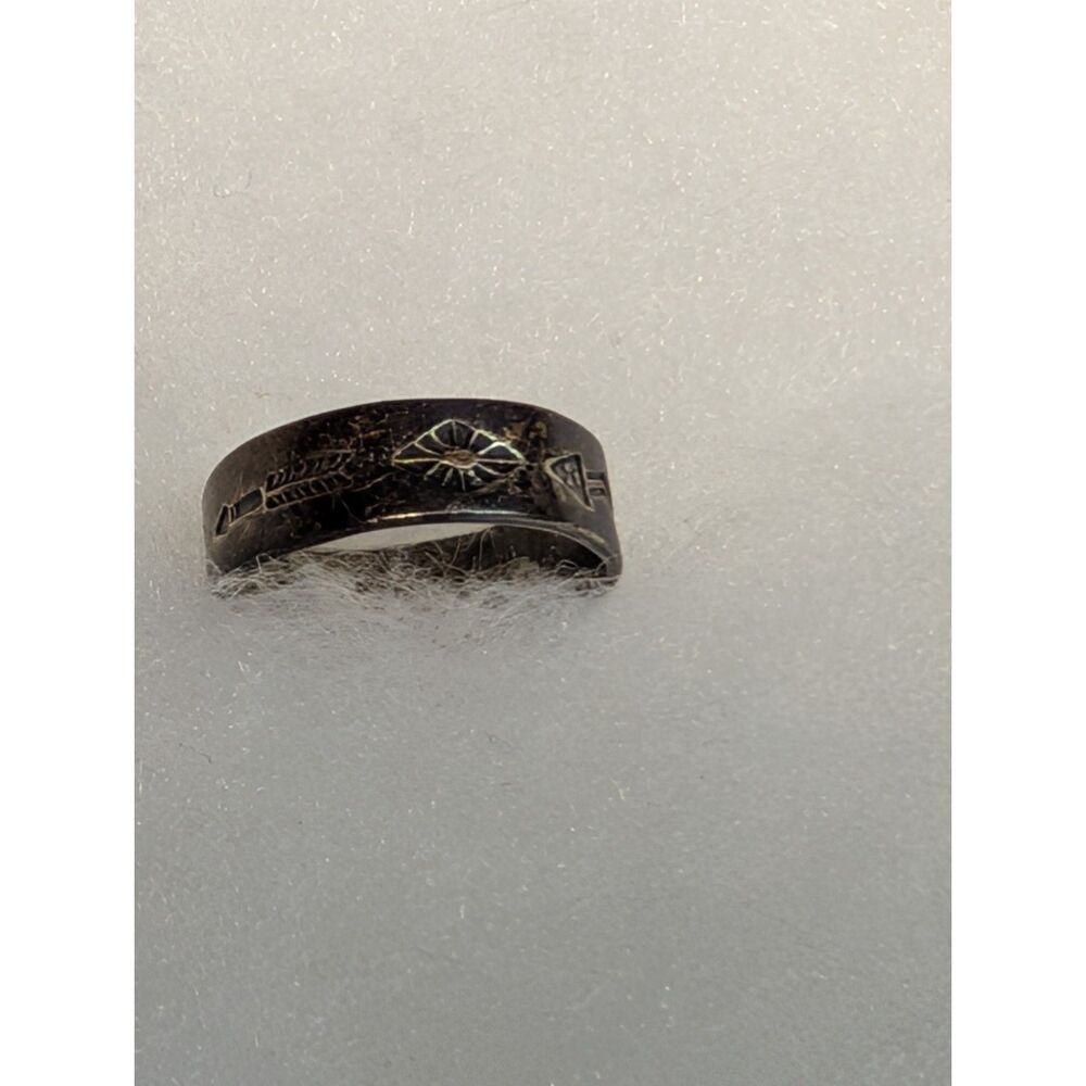 Vintage Bell Trading Post Etched Sterling Silver Band Ring, Size 5.5